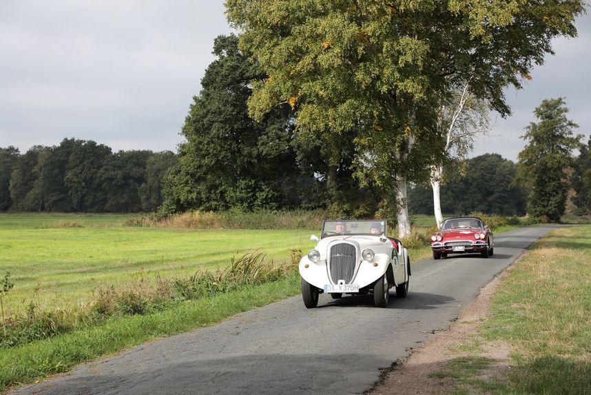 Hamburg-Berlin-Klassik 2018: Skoda Popular Roadster (1937). Foto: Auto-Medienportal.Net/Leitzke